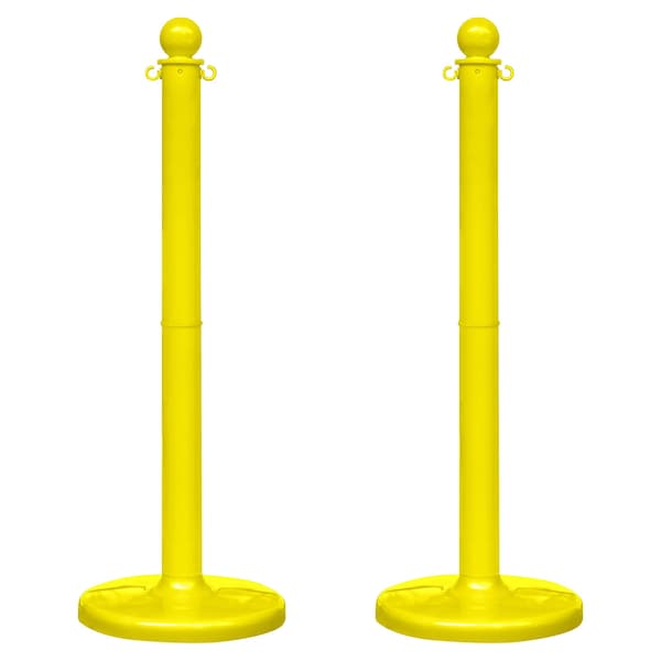 Yellow Medium Duty Stowable Stanchion, 2PK
